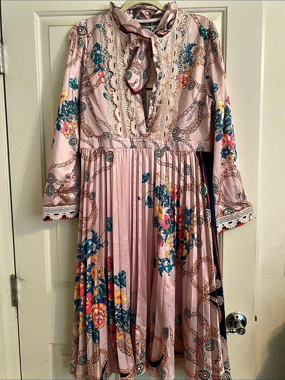 Dalia MacPhee  69Floral Dress Pink & Blue Size XL NWT
